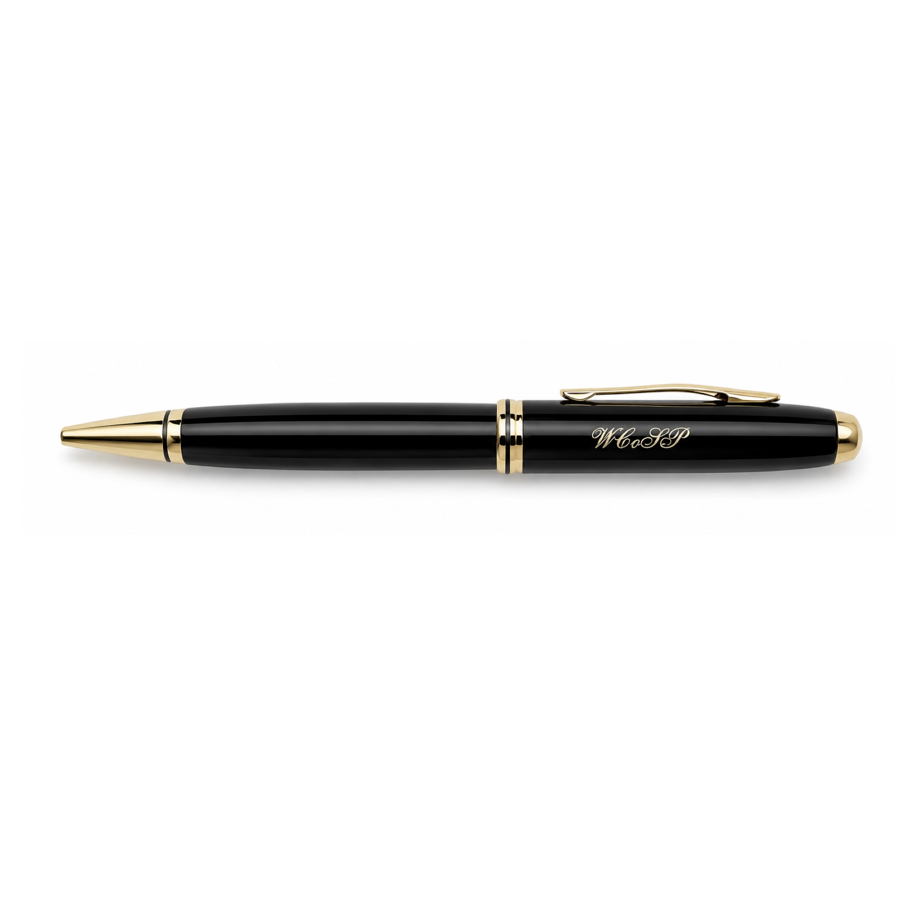 Black Engraved Biro Pen